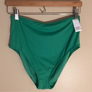 NWT GAP HIGH RISE BIKINI BOTTOM - FULLY LINED - RETAINS SHAPE WET - PARROT GREEN